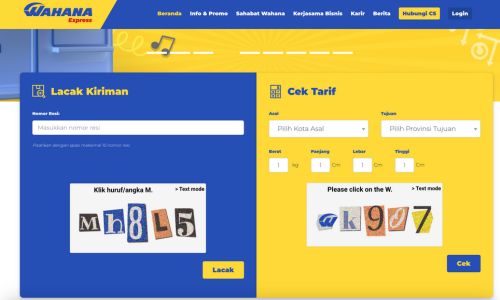 cara cek resi wahana express