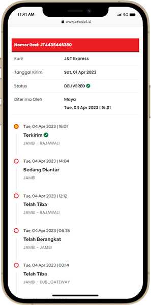 cara mengecek nomor resi j&t express