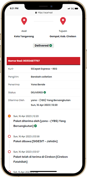 cara mengecek nomor resi sicepat