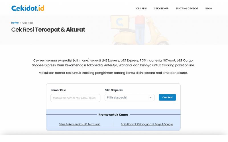 cara cek paket