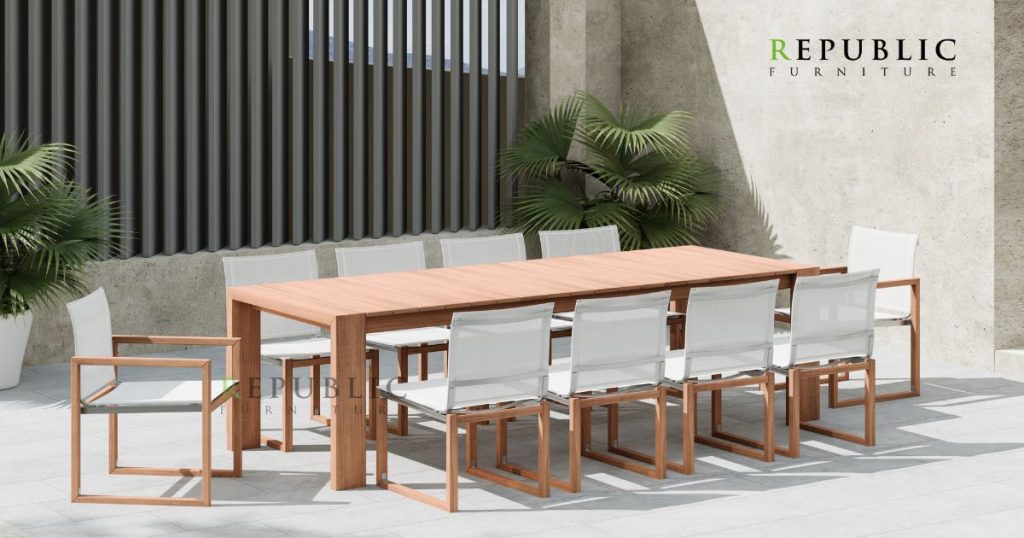 teak outdoor dining table