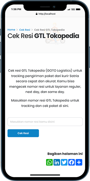 tracking gtl tokopedia